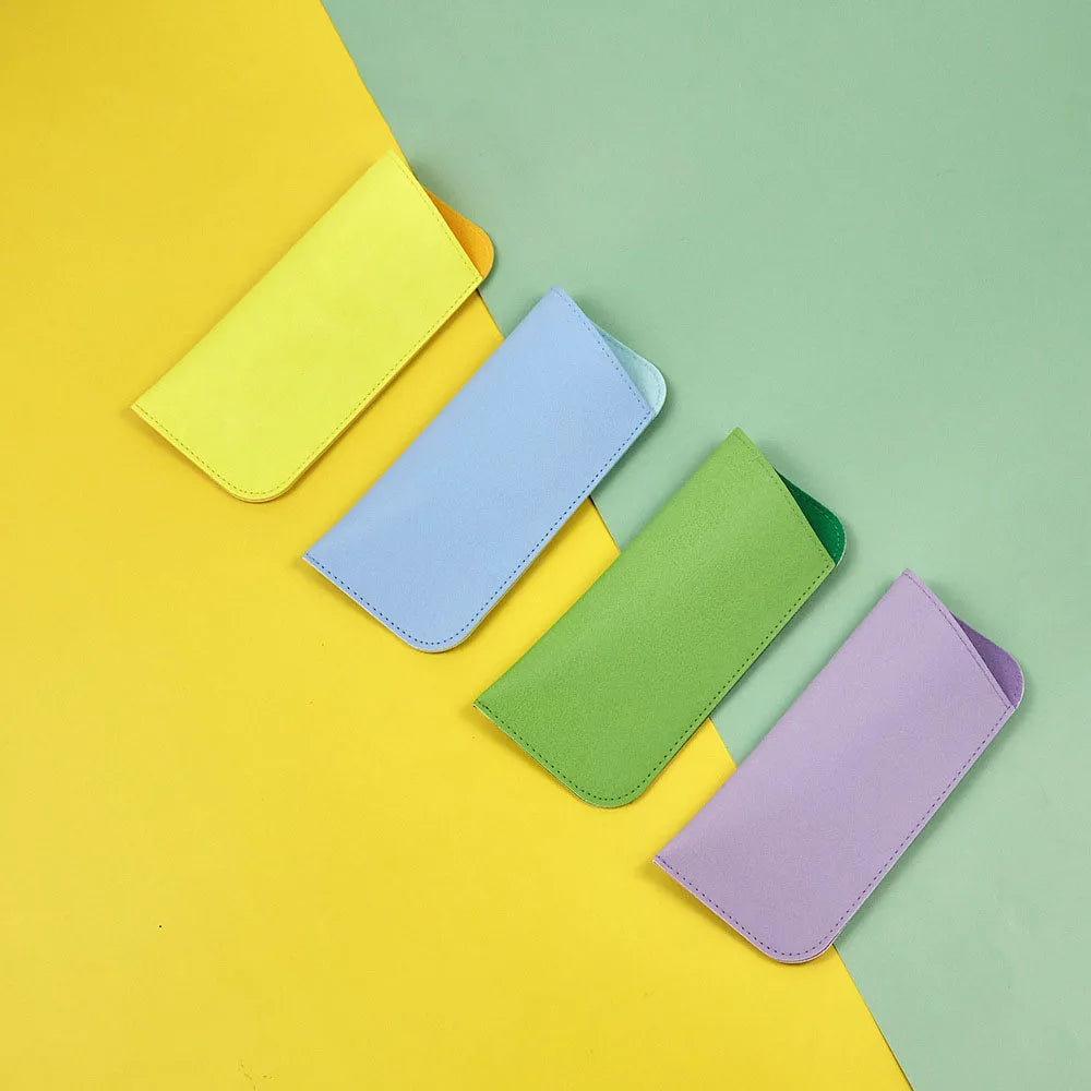 Personalized Sunglass Packages for Wholesale Hot Candy Color PVC Custom Printed Eyeglasses Soft Sunglasses Pouch Pu Leather Case