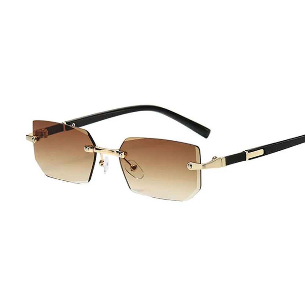 Sunglasses Women Rimless Metal Trendy Sun Glasses Fashion Female Lady Designer Eyewear Shades Sunglasses