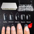 Nails Strong Press on XS Tips Resin Tips Coffin Shaped Nail Extensions Soak Off Soft Gels