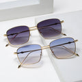 Men's New Trendy Classic Square Sunglasses with Gold or Silver Metal Frame Fashion Eyeglasses Shades
