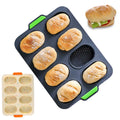 8 Cavity DIY Eco-Friendly Silicone Bread Bakeware Mold Non-Stick French Baguette for Baking Tasks BPA Free 34.5x23.8x2.5cm 268g