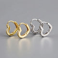 Fashion jewelry Ins 925 Sterling Silver plain heart shape hoop earrings for women jewelry