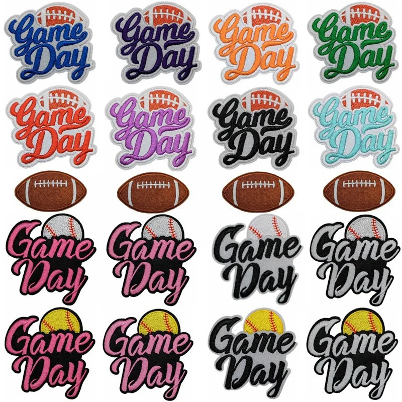 Iron on Embroidery  Game Day Patch for  Clothes Hat Decoration Gift