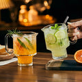 Juice Glass Cup With the Handle for Wedding Thick Glass Cocktail Wine Cup for Restaurant Party