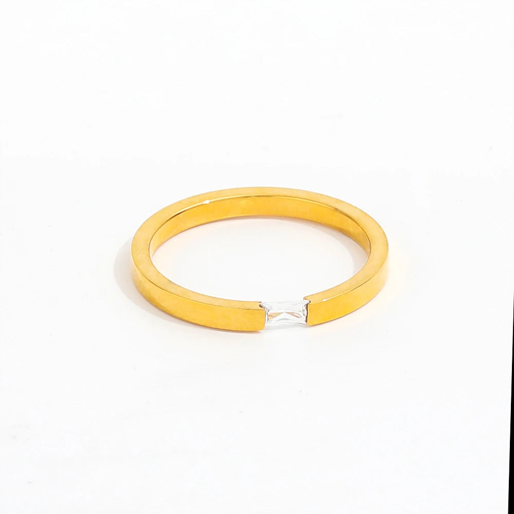 High End 18K PVD Gold Plated Plain Band Rings Simple Rings for Women