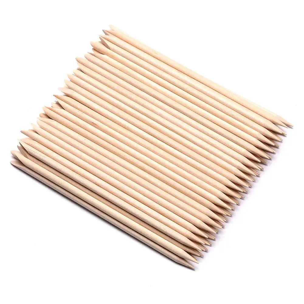 Tailai Wood Nail Sticks Double Sided Multi Functional Cuticle Pusher Manicure Pedicure Tool for Manicure Pedicure