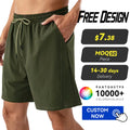 Wholesale Custom Men's Mid Quick Dry Breathable Spandex/Nylon Running Gym Shorts Elastic Compression Drawstring Jogger Pockets