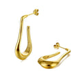 Fashion Earrings Popular Brands Famous U Shape Cuffs Saudi Gold Stainless Steel Gold Plated Fashion Jewelry Dangle Earrings