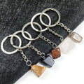 2026 custom natural tumbled stones chakra crystal keychains for Reiki
