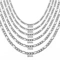 Fashion Classic Necklace Stainless Steel Long Figaro Chain Necklace for Men Women Chain Jewelry