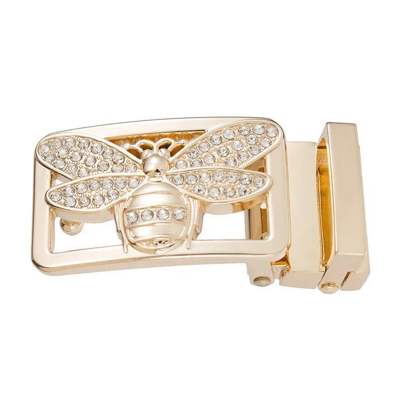Fashion Accessories Alloy Metal Rhinestone Bee Belt Buckles for Ladies Belts
