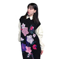Spring Autumn Sweet Knit Set Retro Cherry Blossom Knit Sleeveless Dress and Shirt Set Knitted Two-Pieces Set for Women