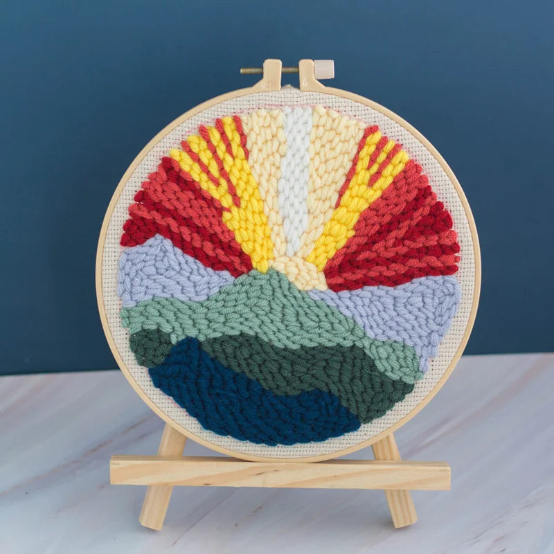 Famous Artwork Monet Starry Night Design Desktop Decor Thread Cross Stitch Embroidery Kit  Punch Needle