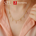 Stainless Steel 14K Gold Plated Micro Inlaid Zircon Letter Personalized Name Necklace DIY Customized Name Necklace Dropshipping
