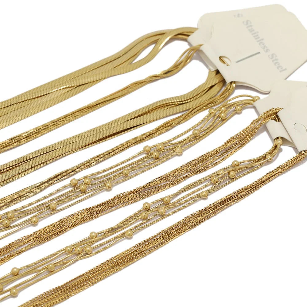 Wholesale Link Chain 40+5cm Snake Chains in Bulk Necklaces DIY Fashion Jewelry Adjustable Chains
