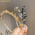 Fashion Jewelry Crystal Diamond Headband French Elegant Hairband Banquet Hair Clamp Pressure Headpiece for Women and Girl