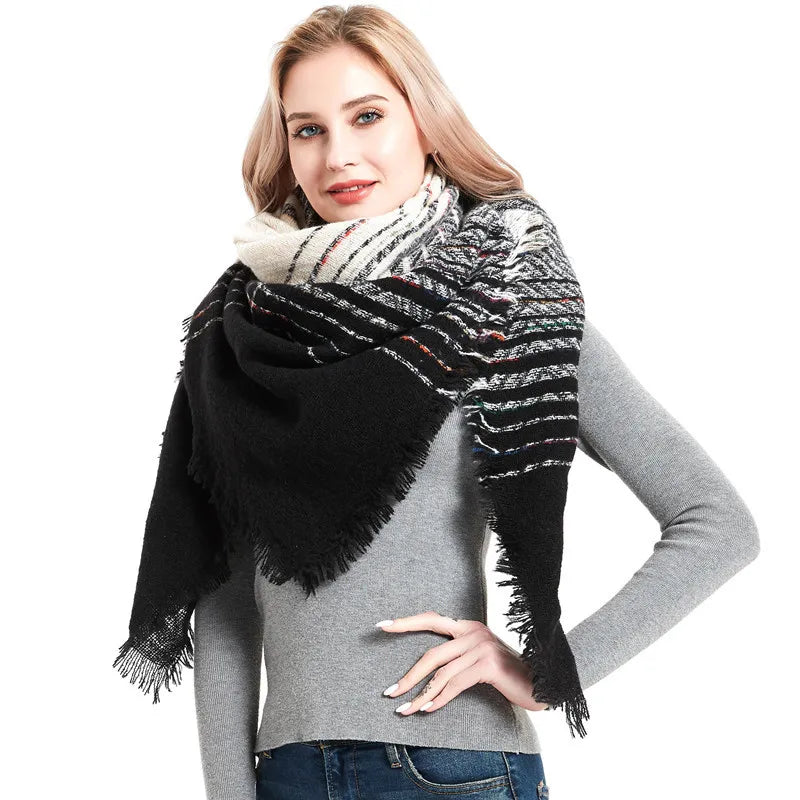 New Design Fashionable Fringe Knitted Winter Scarf Cashmere Wool Sweater Scarf Acrylic Viscose Traditional Scarves & Shawls