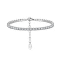 Rinntin SB192 3MM Bezel Setting Colorful Cubic Zirconia Tennis 925 Sterling Silver Casting Adjustable Bracelet Jewelry