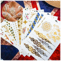 Silver Moon Gold Kids Body Art Temporary Metallic Water Transfer Flash Tattoo Stickers for Women Non-toxic Eco-friendly 5-7 Days