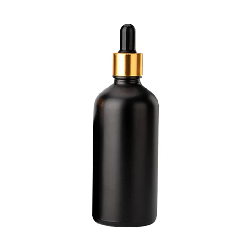 Essential Oil Bottle 1oz Frosted Black Glass Dropper Bottle 2oz Hair Oil Bottle