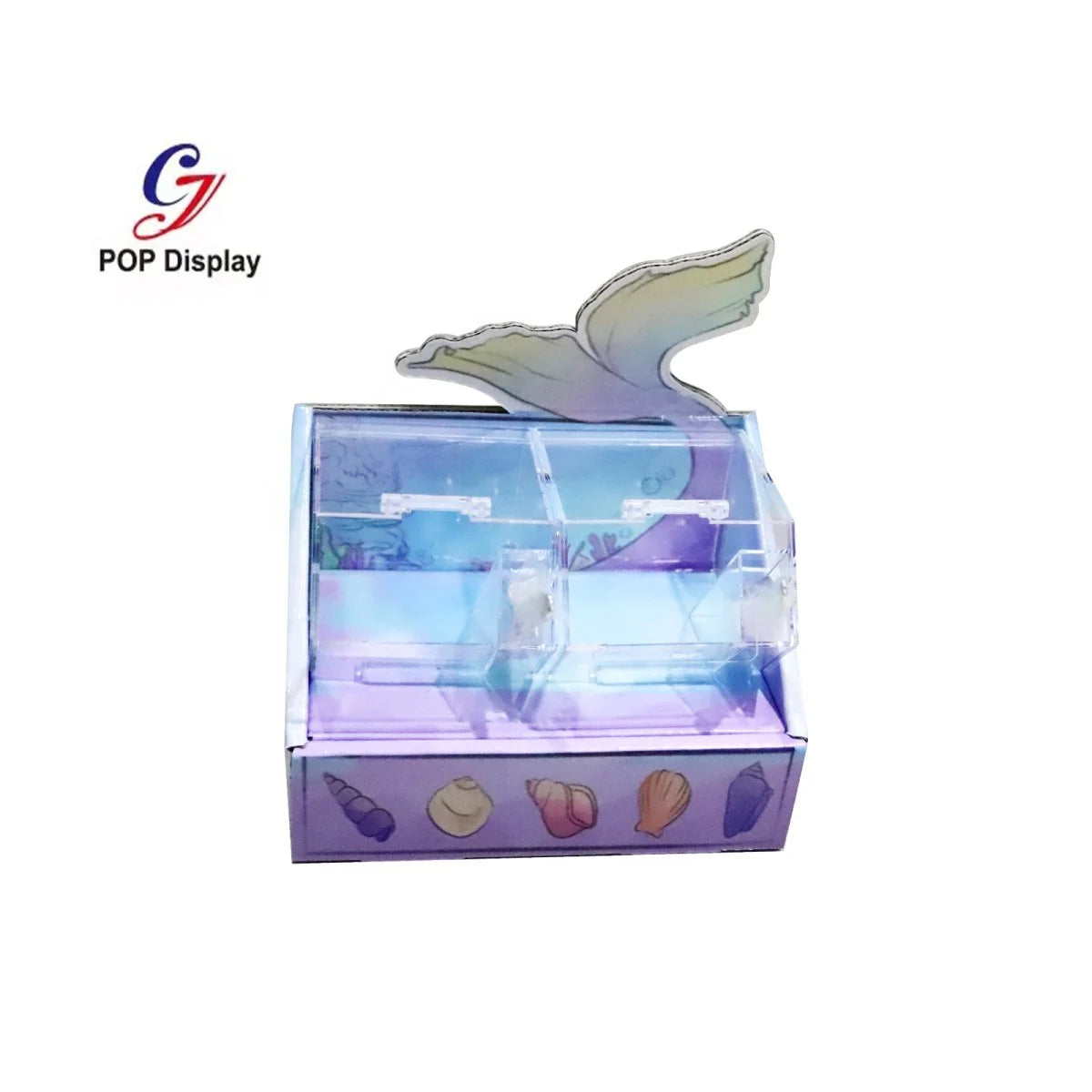 Recycled Material Beautiful Custom Logo Printing CYJ Corrugated Counter Top Displays Cardboard Counter Paper PDQ Desk Display
