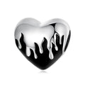 2024 New 925 Sterling Silver Enamel Burning Heart Charm Beads Fit Bangle & Bracelet Women Fine Jewelry Gift Making SCC2298
