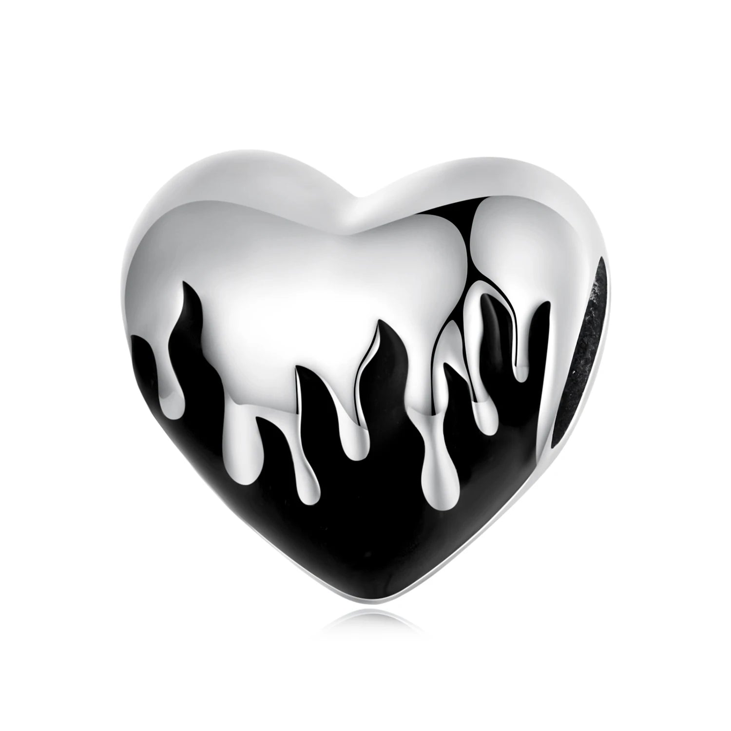 2024 New 925 Sterling Silver Enamel Burning Heart Charm Beads Fit Bangle & Bracelet Women Fine Jewelry Gift Making SCC2298