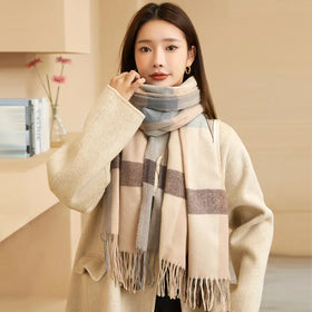 Winter Long Scarf Women Men Autumn Warm Cashmere Shawl Wraps Lady Fashion Tassel Scarves
