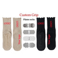 High Quality Custom Knitted Pilates Yoga Socks with Breathable Sweat-Absorbent Crew Bottom Logo on Body Spring Letter Cuff