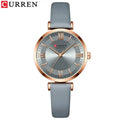 CURREN 9079 Elegant Grey Women Quartz Watch Comely Leather Band Water Resistant Watch Concise Vintage Watch Design
