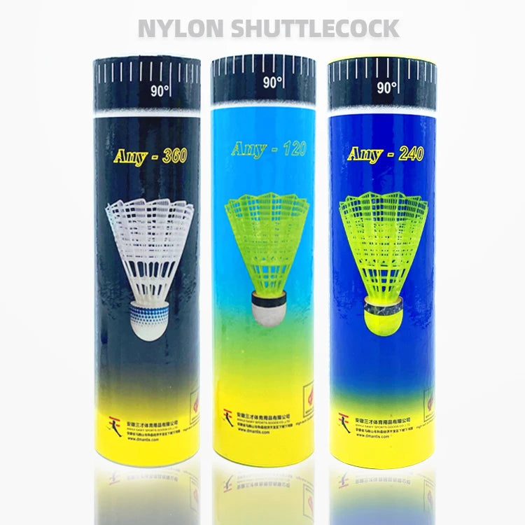 Factory Price Anyball Model 240 Super Durable Nylon Feather Badminton Shuttlecock Yellow Indoor Outdoor Sports Fitness Game 6Pcs