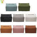 Rectangular Tissue Box Cover Pu Leather Tissue Box Holder with Bottom Belt Modern Stylish Tissue Box Organizer for Home Car