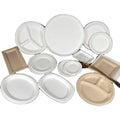 Disposable Restaurant Serving Dinnerware Set Paper Pulp 9 Inch Dinner Cake Dish Sugarcane Bagasse Plate Free Sample Compostable