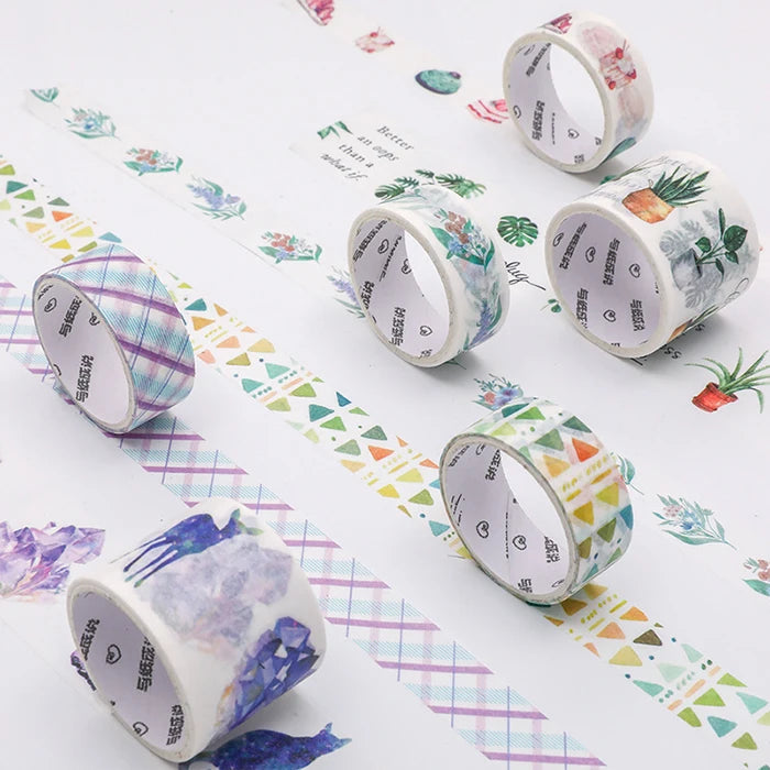 Jinhua Girl DIY Craft Gift 4 Rolls Box Set of Colored Washi Tape for Scrapbook Office Adhesive Tape