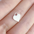Custom Logo Heart Pendant Charms Gold Plated Mirror Polished Stainless Steel Children's Necklace Accessory
