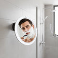 2026 Trend Black 360 Free Rotation Lighted Shower Mirror Magnification 1X/10X Wall Mounted Mirror with New Tech Gel Suction Cup
