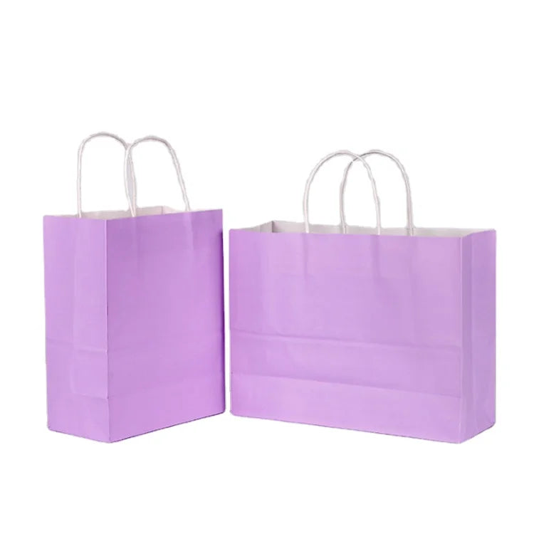 Shopping Paper Bag Wholesale Custom Print logo Kraft Food Paper Bag  Luxury Flower Clothing Paper Packaging Bag