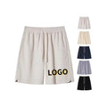 OEM Custom Men's Summer Gym Shorts Quick Dry & Breathable Mid Waist Solid Color Waffle Sport Shorts Unisex High Street Style