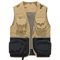 Multi Pockets Durable Fishing Waistcoat Sleeveless Outdoor Jackets Custom Golf Vest Photography Vest Mens Gilet
