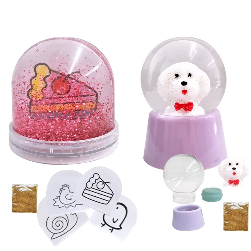 Wholesale Custom Accept Kids Plastic Crafts Empty Snow Globe Kit for DIY Repair