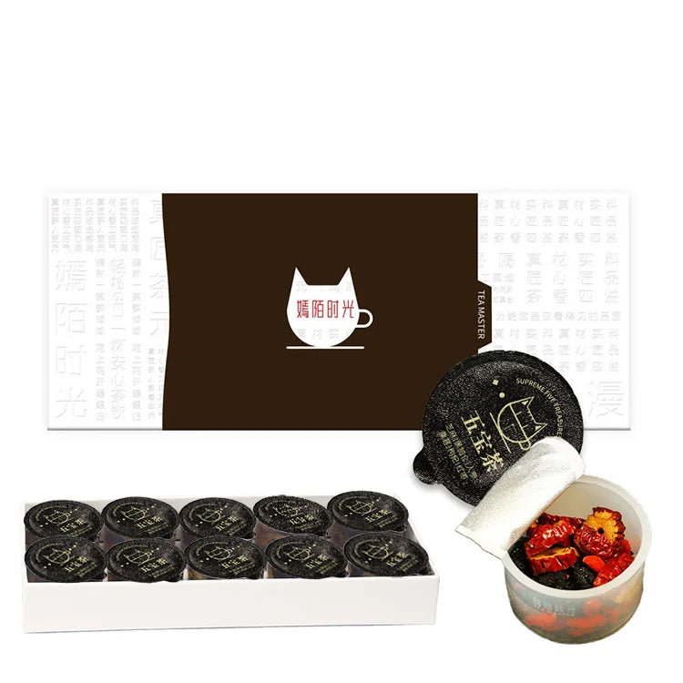 Customized Nourishes the Kidneys Men Energy Tea Ginseng Mulberry Wolfberry Five Treasure Herbal Tea for Men