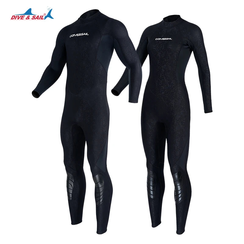 DIVE&SAIL Man Women Customized 1.5mm Neoprene SCR Back Zipper Long Sleeve Crew Neck Eco-Friendly Sport Wear Spearfishing Wetsuit