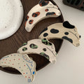 Women Girl Big Black White Clamp Tortoise Hair Clips Accessories Speckle Acetate Rhinestone Acetate Dog Hair Claw for Thick Hair