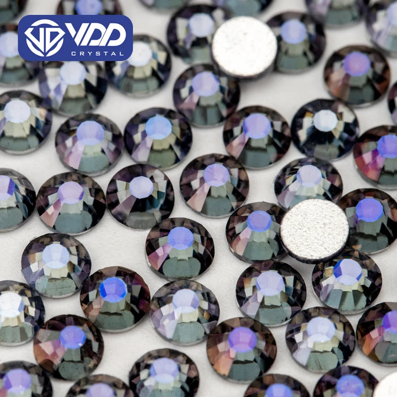 VDD 120 Night Purple SS4-SS30 Glass Rhinestones Crystal Flatback Strass Glitter Stones for DIY Nail Art Crafts Decorations