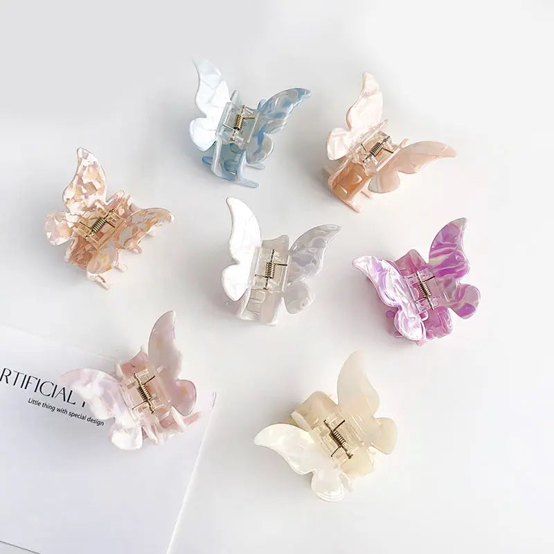 Butterfly Acetic Acid Plate Accesorio Para Cabello Sweet Temperament Back Head Hair Clip OEM Factory Disk Hair Shark Clip
