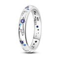 Classic Eternity Star Wedding Ring 925 Sterling Silver Rhodium White Gold Plated Stackable Band Engagement Jewelry Set