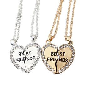 Friendship Broken Half Matching Heart Best Friend Forever Pendant Necklaces Jewelry Gifts for 2