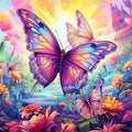 Wholesale 5D DIY Colorful Butterfly Diamond Painting Set Handpainted Wall Decoration 40*40cm Garden Scene