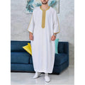 2025 Arab Men's Plus Size Robe Muslim Embroidered Jubba Robe Thobe Jubba Thawb Top Quality