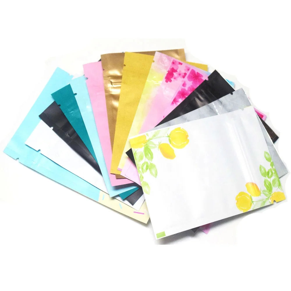 Small Size Plastic Jewelry Pack White Black pink Blue Gold Zip Zipper Lock Bag